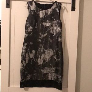 Elie Tahari Gray and Black Dress